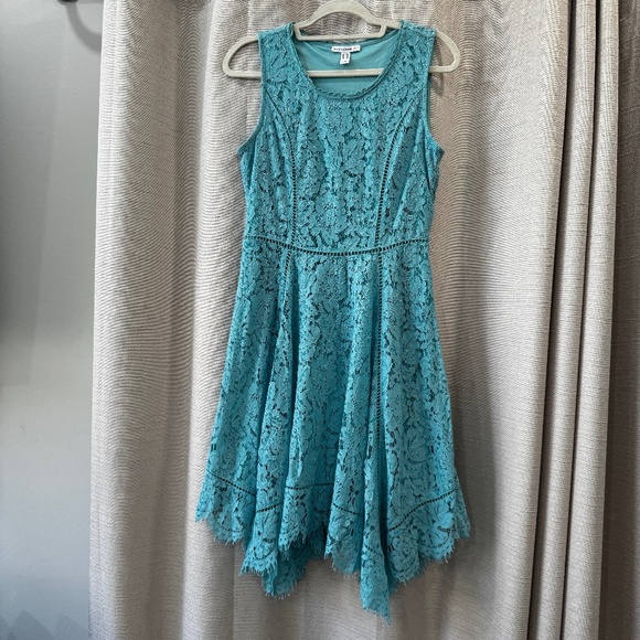 Isaac Mizrahi lace Overlay Blue Dress Size XSP - Picture 1 of 9